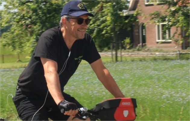 Herman op de fiets